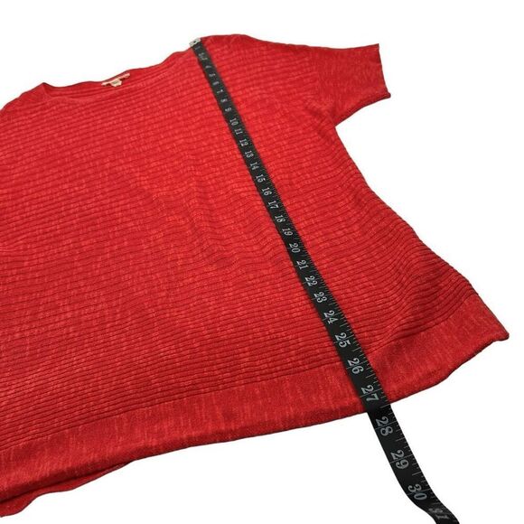 Eileen Fisher Medium Knit Linen-Cotton blend Top Coral Color Organic - Picture 9 of 11